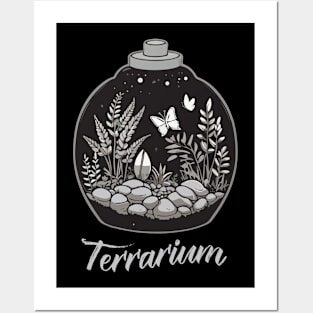 Monochromatic Terrarium Posters and Art